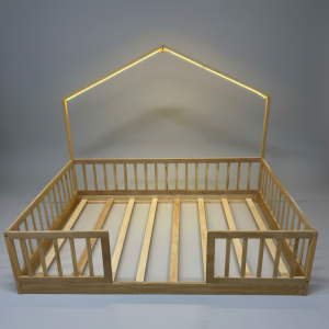 Giường Gỗ Tự Nhiên Kiểu Nhà Cho Bé – Thiết Kế Montessori An Toàn, Tinh Tế